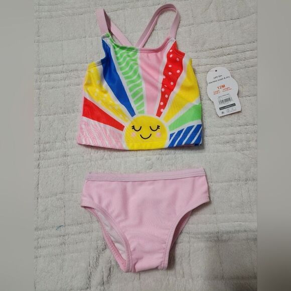 Wonder Nation Toddler Girl Sunshine SwimTankini Set, 2-Piece, Size 12M - Picture 4 of 6